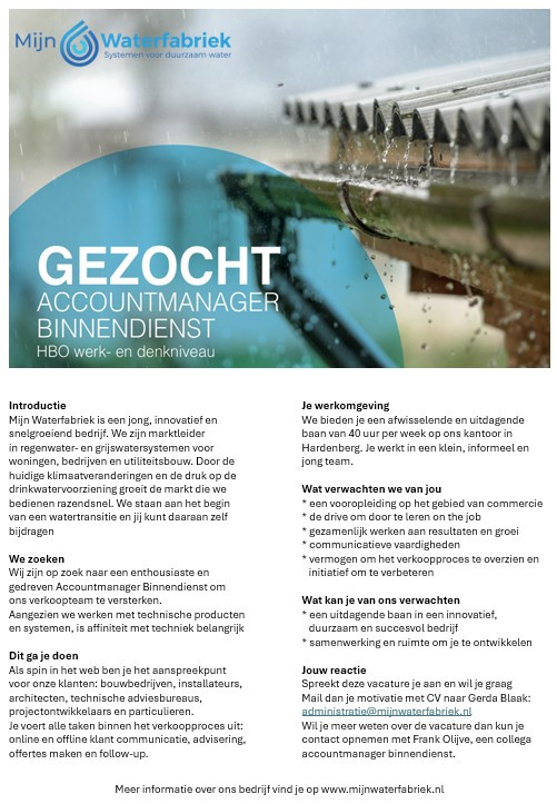 Vacature Accountmanager Binnendienst