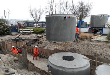 Vier regenwaterputten bij Perkin Elmer in Groningen